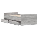 vidaXL Cadre de lit avec tiroirs sonoma gris 90x190 cm