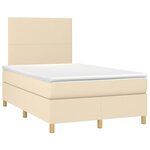 vidaXL Sommier à lattes de lit avec matelas crème 120x190 cm tissu