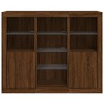 vidaXL Buffets avec lumières LED 3 Pièces chêne brun bois d'ingénierie