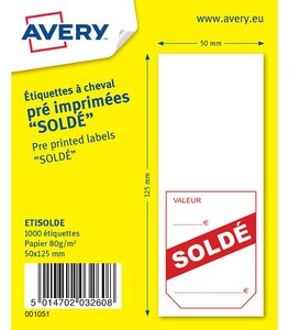 Avery - 36 Étiquettes autocollantes pré-imprimées - 45 x 100 mm