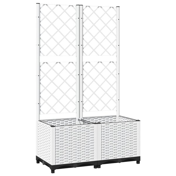 vidaXL Jardinière avec treillis Blanc 80x40x136 cm PP