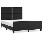 vidaXL Cadre de lit avec tête de lit Noir 140x200 cm Similicuir