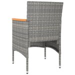 vidaXL Jeu de chaise et tabouret de jardin 4 Pièces Résine tressée Gris