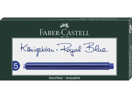 Etui grandes cartouches encre bleue 5x FABER-CASTELL