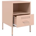 vidaXL Tables de chevet 2 Pièces rose 36x39x50 5 cm acier laminé à froid