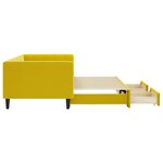 vidaXL Lit de jour avec gigogne et tiroirs jaune 90x200 cm velours