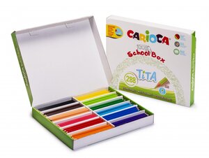 Carioca Tita Pack de 288 Crayons Résine - Corps Hexagonal - Couleurs Vives et Lavables - Écriture Douce - Mine Ø 3mm - Couleurs Diverses