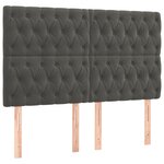 vidaXL Sommier à lattes de lit et matelas Gris foncé 140x190cm Velours