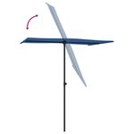 vidaXL Parasol d'extérieur avec mât en aluminium 180x110 cm Bleu azuré