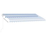 vidaXL Auvent automatique sur pied 450x350 cm Bleu/Blanc