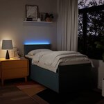vidaXL Sommier à lattes de lit avec matelas Bleu 100x200 cm Tissu