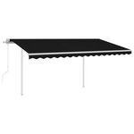 vidaXL Auvent automatique et capteur de vent et LED 4 5x3 m Anthracite