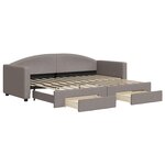 vidaXL Lit de jour avec gigogne et tiroirs taupe 80x200 cm tissu