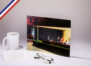 Affiche 24x30 en édition limitée créée et imprimée en france - noctambules d'edward hopper