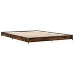 vidaXL Cadre de lit sans matelas chêne fumé 150x200 cm