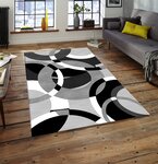 Tapis de salon ROUND 120 x 180 cm - Gris