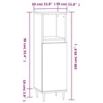 vidaXL Armoire salle de bain chêne sonoma 30x30x100 cm
