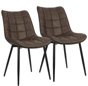 Chaises de cuisine en synthétique 2 pièces marron 19_0000413
