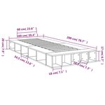 vidaXL Cadre de lit sonoma gris 100x200 cm bois d'ingénierie