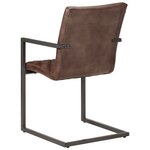 vidaXL Chaises à manger cantilever lot de 2 marron cuir véritable