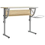 Bureau table poste de travail meuble d'ordinateur informatique étude d'artisanat chêne sonoma et 110 x 53 x (58-87) cm brun 02_0023699