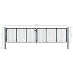vidaXL Portail en maille de jardin Acier galvanisé 400 x 175 cm Gris