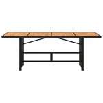 vidaXL Table de jardin avec dessus en bois d'acacia noir 190x80x74 cm