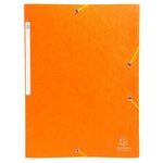 Chemises À Élastiques Carte Lustrée 3 Rabats Monobloc - Orange - X 50 - Exacompta