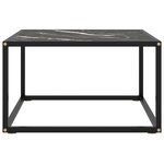 vidaXL Table basse Noir avec verre marbre noir 60x60x35 cm