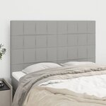 vidaXL Têtes de lit 4 Pièces Gris clair 72x5x78/88 cm Tissu