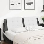 vidaXL Coussin de tête de lit blanc et noir 160 cm similicuir