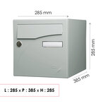 Boîte aux lettres Préface 1 porte gris polaire mat ral 9006 m