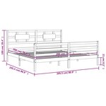vidaXL Cadre de lit avec tête de lit marron miel 200x200cm bois massif