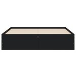 vidaXL Cadre de lit avec tiroirs noir 150x200 cm bois d'ingénierie