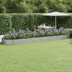 vidaXL Lit surélevé de jardin Acier enduit de poudre Argenté