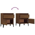 vidaXL Tables de chevet 2 Pièces Chêne marron 40x35x50 cm