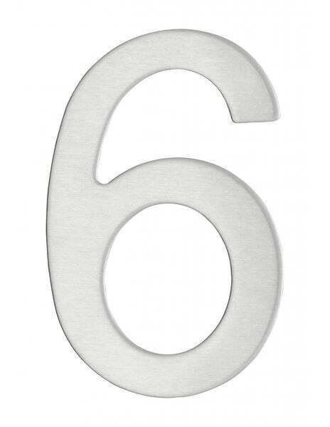 THIRARD - Chiffre 6 adhésif  inox  H.76mm