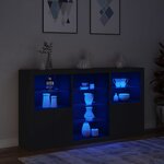 vidaXL Buffet avec lumières LED noir 181 5x37x100 cm