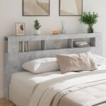 vidaXL Tête de lit à LED gris béton 200x18 5x103 5cm bois d'ingénierie