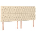 vidaXL Têtes de lit 4 Pièces Crème 90x7x78/88 cm Tissu