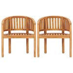 vidaXL Chaises en forme de banane lot de 2 Bois de teck solide