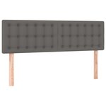 vidaXL Sommier à lattes de lit avec matelas Gris 140x200 cm Similicuir