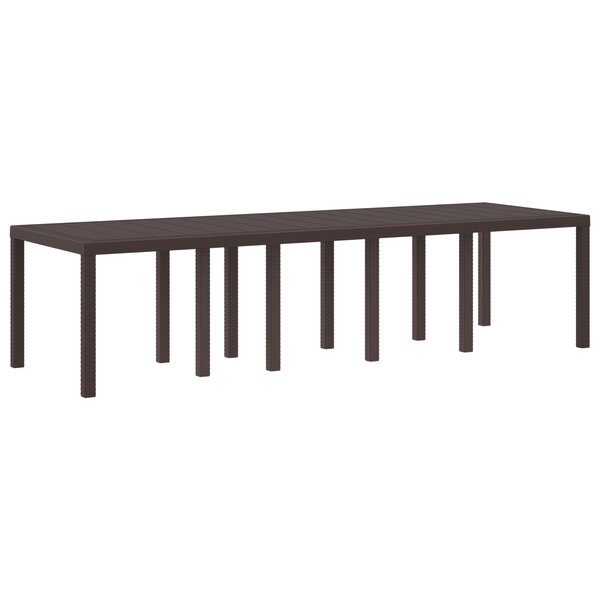 Table de Jardin vidaXL Brune 300x100x73 cm Poly Rattan