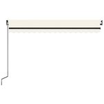 vidaXL Auvent manuel rétractable avec LED 450x300 cm Crème