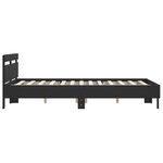 vidaXL Cadre de lit avec tête de lit noir 140x190 cm bois d'ingénierie