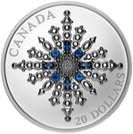 Pièce de monnaie en Argent 20 Dollars g 31.39 Millésime 2024 SAPPHIRE JUBILEE SNOWFLAKE BROOCH