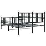 vidaXL Cadre de lit métal avec tête de lit/pied de lit noir 140x190 cm