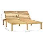 vidaXL Chaise longue double avec coussins Bois de pin imprégné