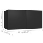vidaXL Ensemble de meuble TV 2 Pièces Noir Bois d'ingénierie