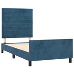 vidaXL Cadre de lit avec tête de lit Bleu foncé 90x200 cm Velours